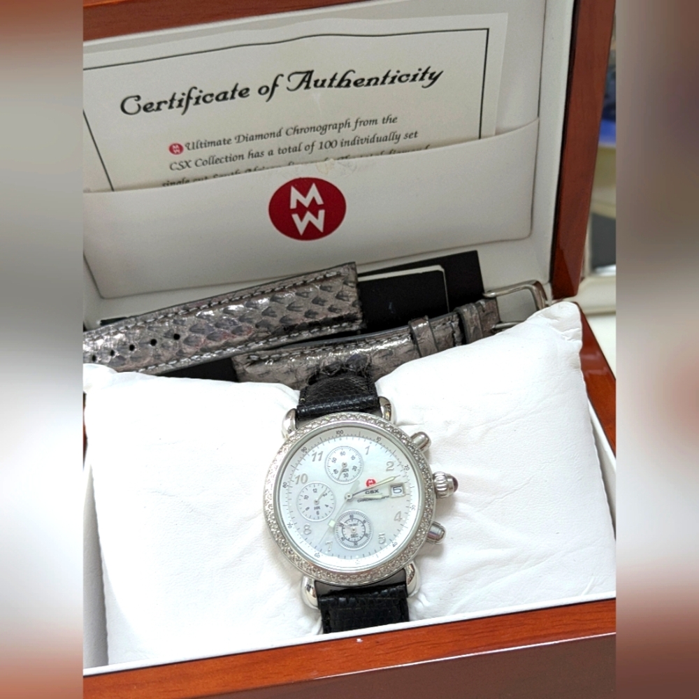 Michele Silver and Black Women's Watch